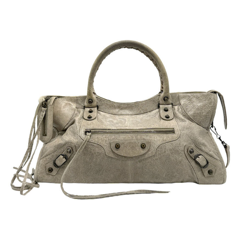 Balenciaga The Part Time Shoulder Bag Handbag Gray Leather - Picture 1 of 4